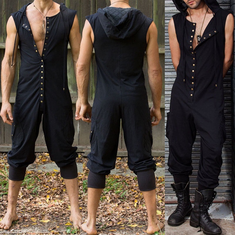 men's cotton jumpsuits fashion