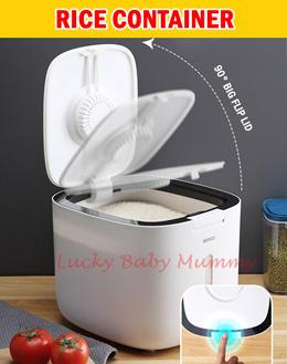 Kitchen Insect Proof Plastic Rice Bucket Food Storage Container Rice  Dispenser Kitchen Sealed Fresh Food Tank With Cover