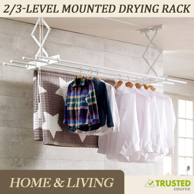 Korea 2 3 Level Ceiling Mounted Laundry Drying Rack