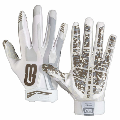 silver football gloves