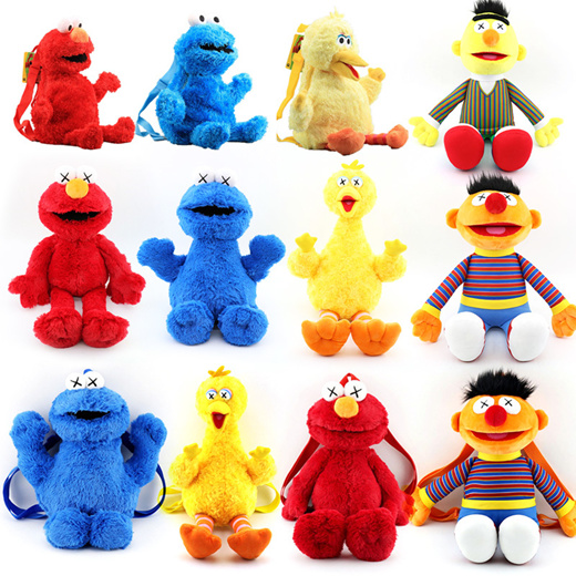 Qoo10 - Sesame Street Plush Backpack Plush Doll Red Elmo Blue Cookie ...