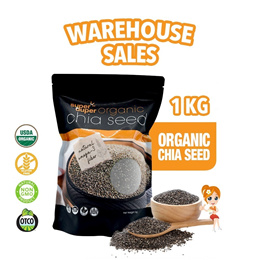 Certified Organic Chia Seeds with Omega-3 Bulk 2 Lbs, Superfood, Gluten-New