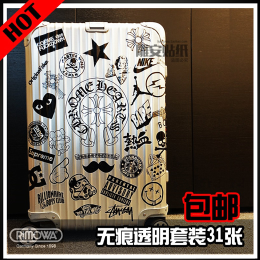 stickers] RIMOWA black sign sticker suitcase, notebook, guitar