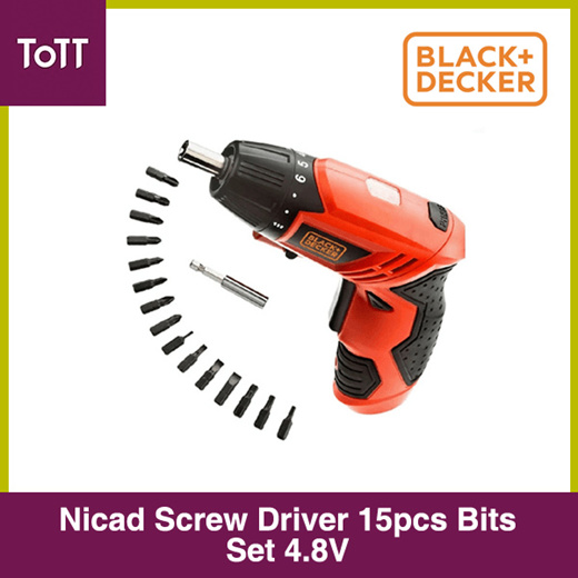 Qoo10 Black Decker Nicad Screw Driver 15 Pc Bits Set 4.8V