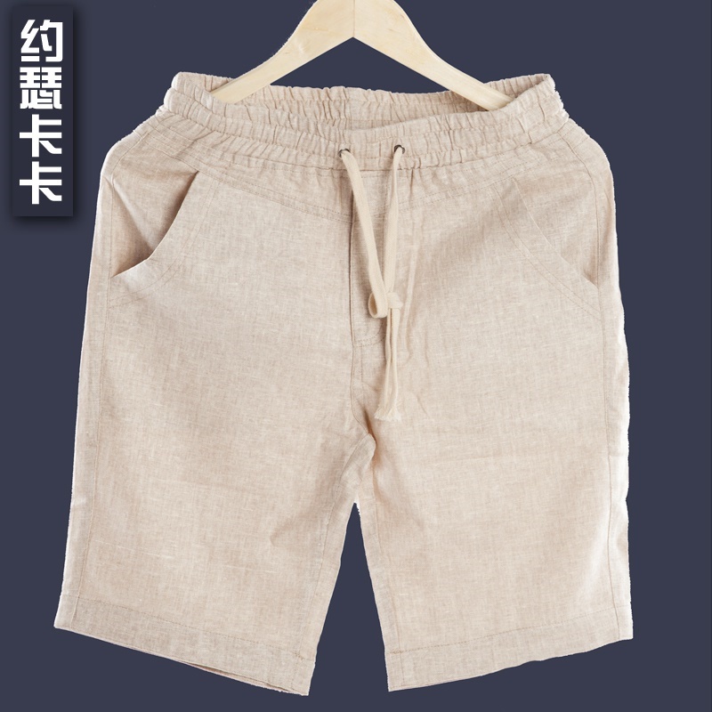 mens linen capri shorts