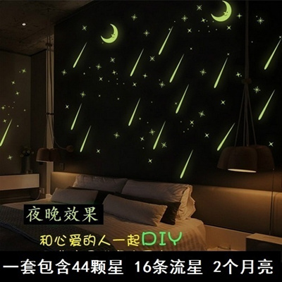 Luminescent Fluorescent Stars Roof 3d Wall Stickers Children Bedroom Dormitory Room Ceiling Decorati