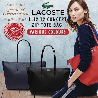 lacoste concept zip tote bag