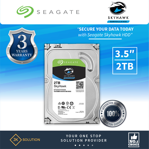 Seagate Skyhawk Surveillance 2TB 3.5 HDD Deals for only Rp981.400 instead of Rp1.115.230