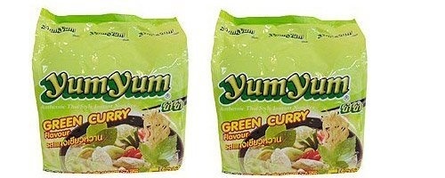 トムヤムインスタントラーメン グリーンカレー味 ヤムヤムyumyum Green 5個入り X2パック Curry 実物