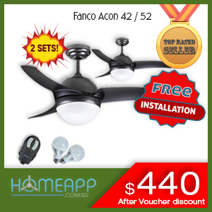 Homeapp Com Sg 2 Sets Fanco Acon 42 52 Inch Ceiling Fan