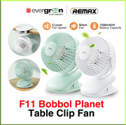 [SG] Remax F11 Bobbol Planet Table Clip Fan [Evergreen Stationery]