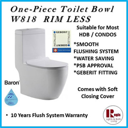 Baron W888 1 piece toilet bowl with Geberit Flushing/ Soft Closing