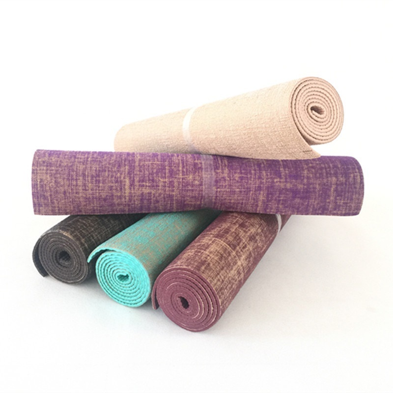 Qoo10 Online Non Slip Jute Pvc Yoga Mat Nature Yoga Mat