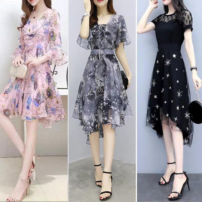 chiffon dress korean style