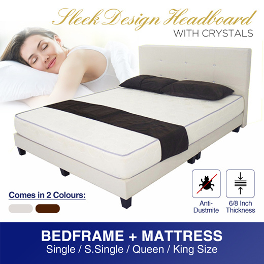 T D Bed Frame With Mattress, Queen Bed Frame For Boxspring And Mattress