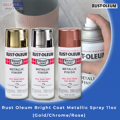 Selffix Diy Rust Oleum Stop Rust Bright Coat Metallic Spray Paint Gold Chrome Rose