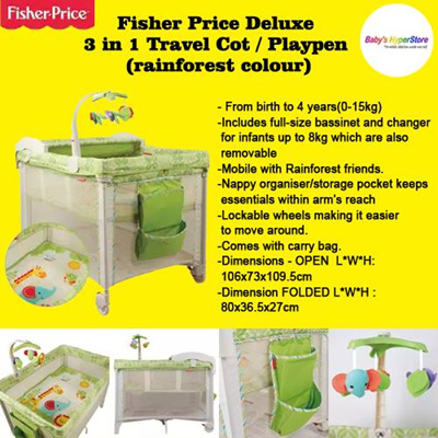 fisher price rainforest portacot