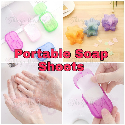 Qoo10 - Portable Travel Hand Soap Sheet Paper Dissolvable Washing Body ...