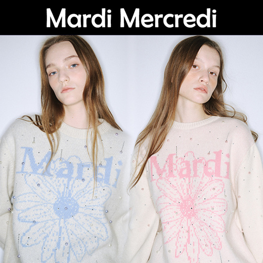Qoo10 - MARDI MERCREDI cashmere pullover flower Mardi pearl knit
