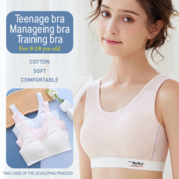 Cheap Girls Brassiere Underwear Cotton Kids Bra Dot Design Adolescente Girls  Training Bras Breathable Teenage Girl Tops Crop