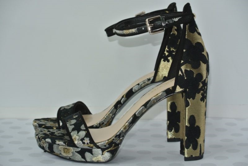 gold floral heels