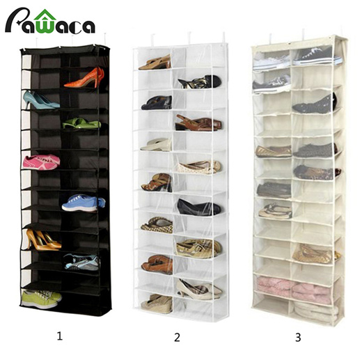 Qoo10 26 Pocket Shoe Organizer Space Saver Over The Door Organizer Shoe Rack Household Bedd