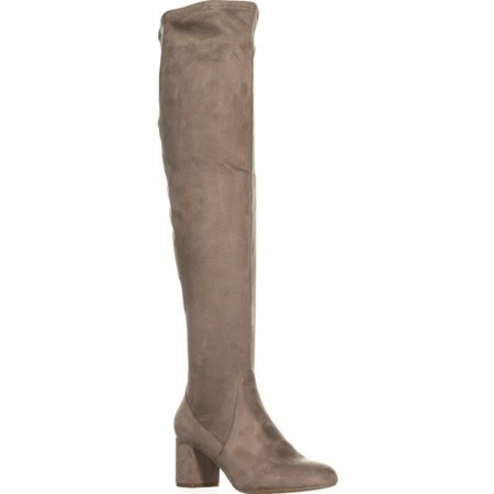 wide calf over the knee boots taupe