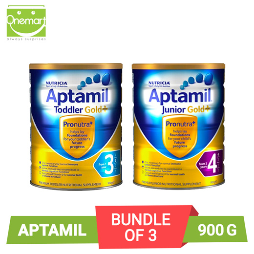 Qoo10 - [Bundle of 3] Aptamil Gold+ Stage 3/4 900g [100% Authentic from New  Ze : Baby & Maternity