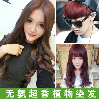 Qoo10 Plant Hair Dyes Black Brown Purple Wine Red Washed Black