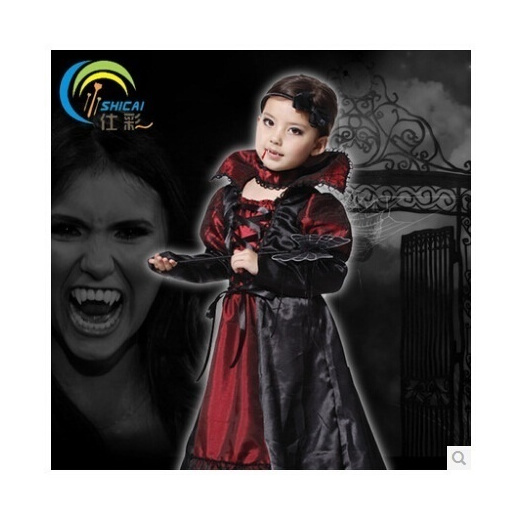 children dress up for halloween props female vampire anime cosplay costume  witch dress skirt