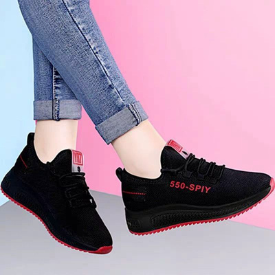 A-550 black and red shoes