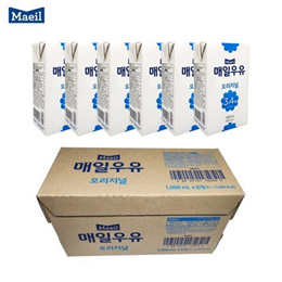 매일우유 오리지널 3.4% 멸균우유 1000ml 흰우유 국산원유100% 6개입 1BOX