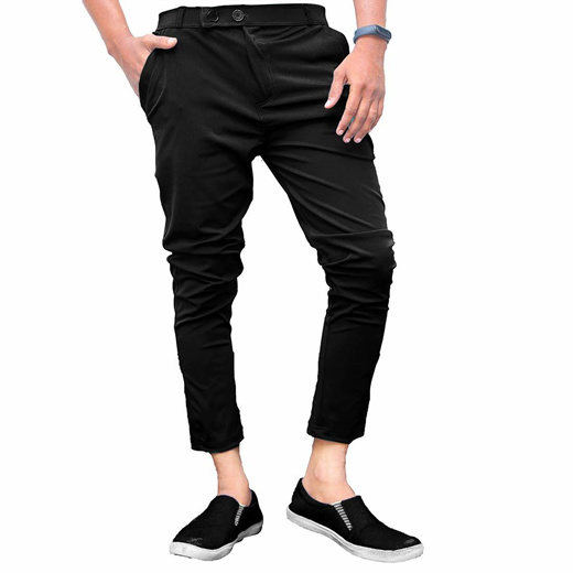 Qoo10 - Ezee Sleeves Men s Casual Black Lycra Pant : Men's Clothing
