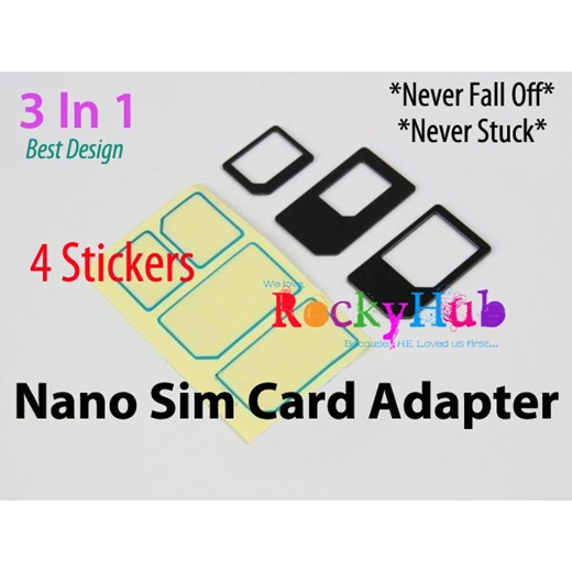 Qoo10 Size Issue Rockyhub 3 In 1 Nano Sim Card Adapter For Iphone 4 5 S3 Mobile Accessori