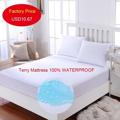 160X200 Cotton Terry Matress Cover 100% Waterproof Mattress Protector Bed Bug 