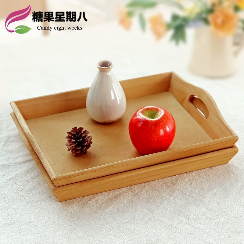 Qoo10 Special Wooden Tray Rectangular Wooden Retro Hotel Drawing Room Tea Tr Kitchen Dining