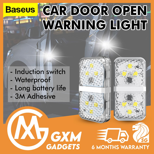 Qoo10 Baseus Door Safety Warning Light Open Warning Lights Scratch Protector Automotive Ind