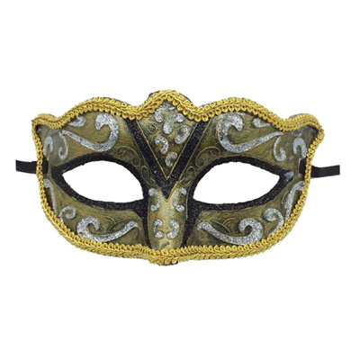 IDOXE Masquerade Mask for Men Black Gold Halloween Ball Half Roman Knight Masks Japanese Mardi Gras Adults Cosplay Party 
