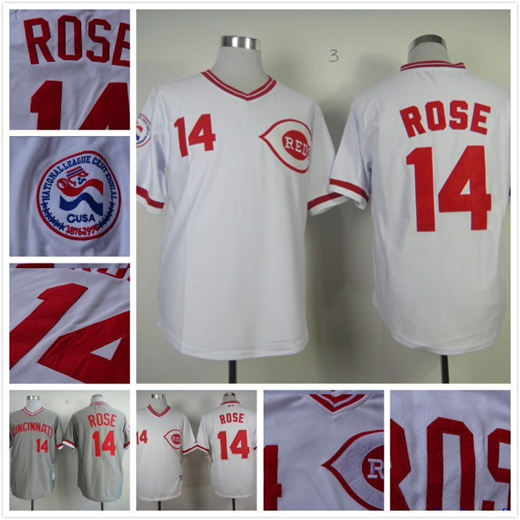 Qoo10 Fast Free Shipping Cincinnati Reds Jersey 14 Pete Rose Jersey Embro Sports Equipment