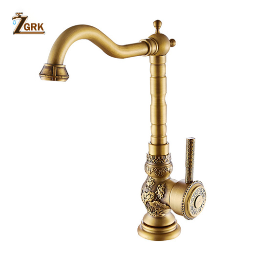 Qoo10 Zgrk High Quality Basin Faucets, Antique Brass Bathroom Basin Taps