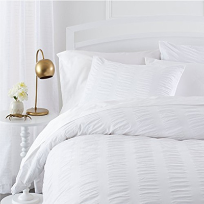 Qoo10 Pinzon By Amazon Seersucker Duvet Cover Set King White