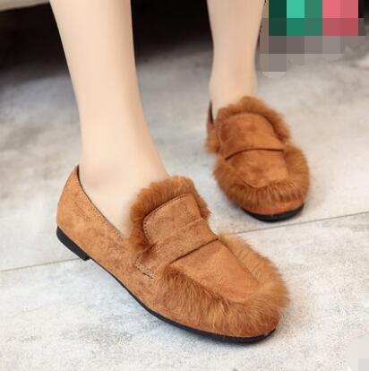 furry flat shoes