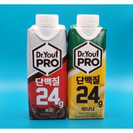 오리온 닥터유 단백질 프로 250ml 바나나맛 12개 + 초코맛 12개