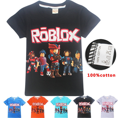 2018 New Summer Boy Short Sleeved T Shirt Cartoon Roblox Pattern Print Cotton Top T Shirt Child Fash - 