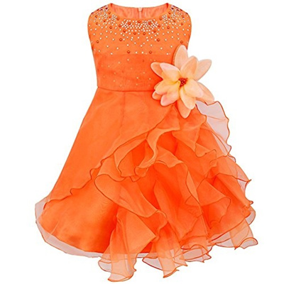 orange flower girl dresses