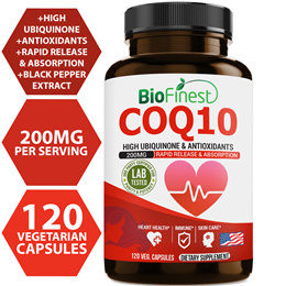 CoQ10 Coenzyme Q10 100mg Supplement Rapid Release Fast Absorption Immune Heart Energy Antioxidant