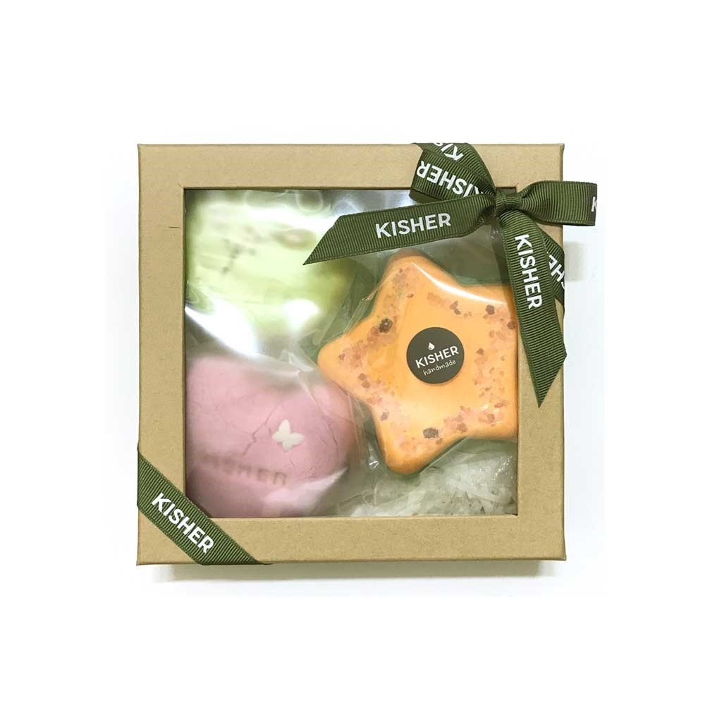 Kisher Handmade Green Bath 3p Gift Set 2 Bubble Bar 1 Qoo10