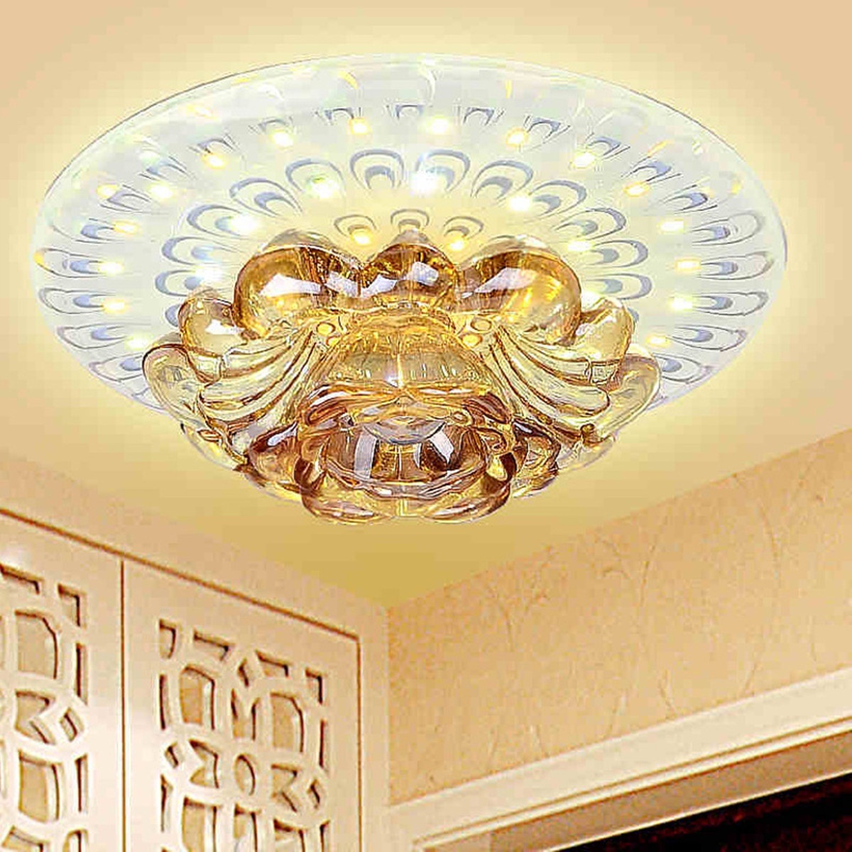 Qoo10 220v 12w 18cm Crystal Glass Led Ceiling Light Fixture