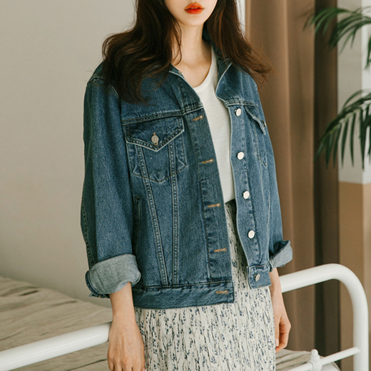 Korean fashion denim outlet jacket