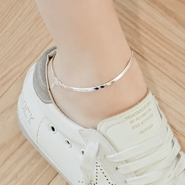 simple silver anklets for girls